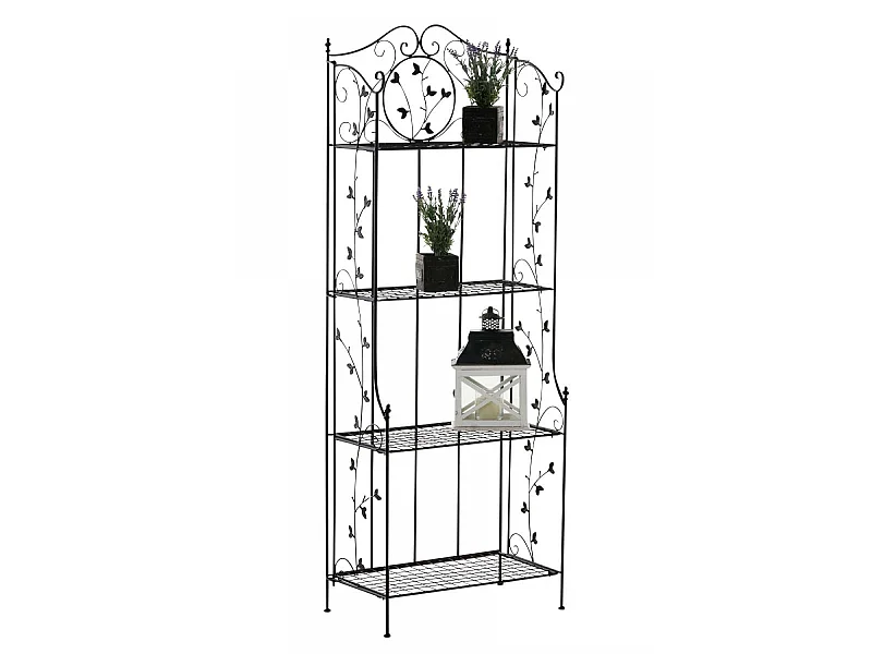 Étagères sur pied - Métal - 60 x 33 x 158cm - Noir - Arona