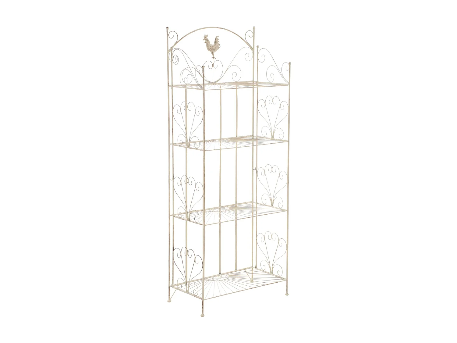 Étagères sur pied - Métal - 61.5 x 33 x 153cm - Crème antique - Mia