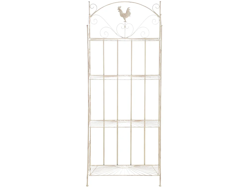 Étagères sur pied - Métal - 61.5 x 33 x 153cm - Crème antique - Mia