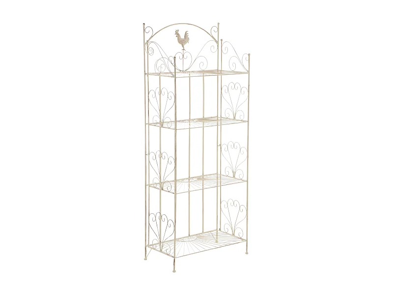 Staande plank - Metaal - 61.5 x 33 x 153cm - antiek/creme - Mia