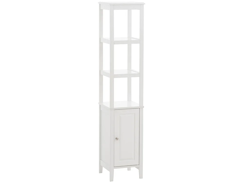 Étagères sur pied - Bois - 30 x 30 x 144cm - Blanc - Kemi