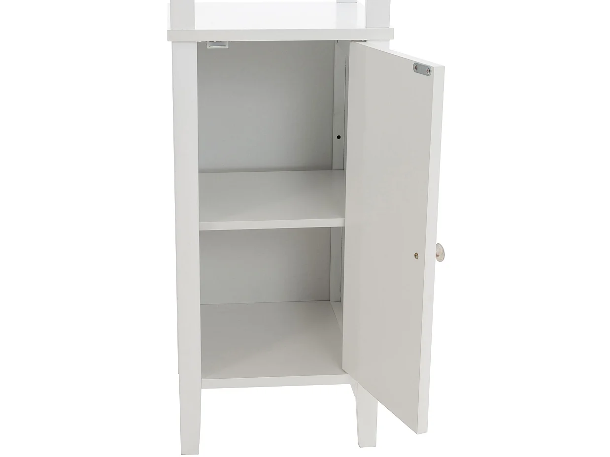 Étagères sur pied - Bois - 30 x 30 x 144cm - Blanc - Kemi