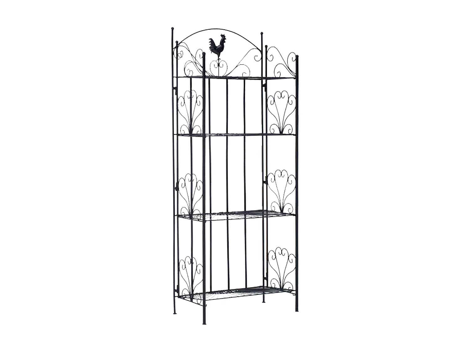 Staande plank - Metaal - 61.5 x 33 x 153cm - zwart - Mia