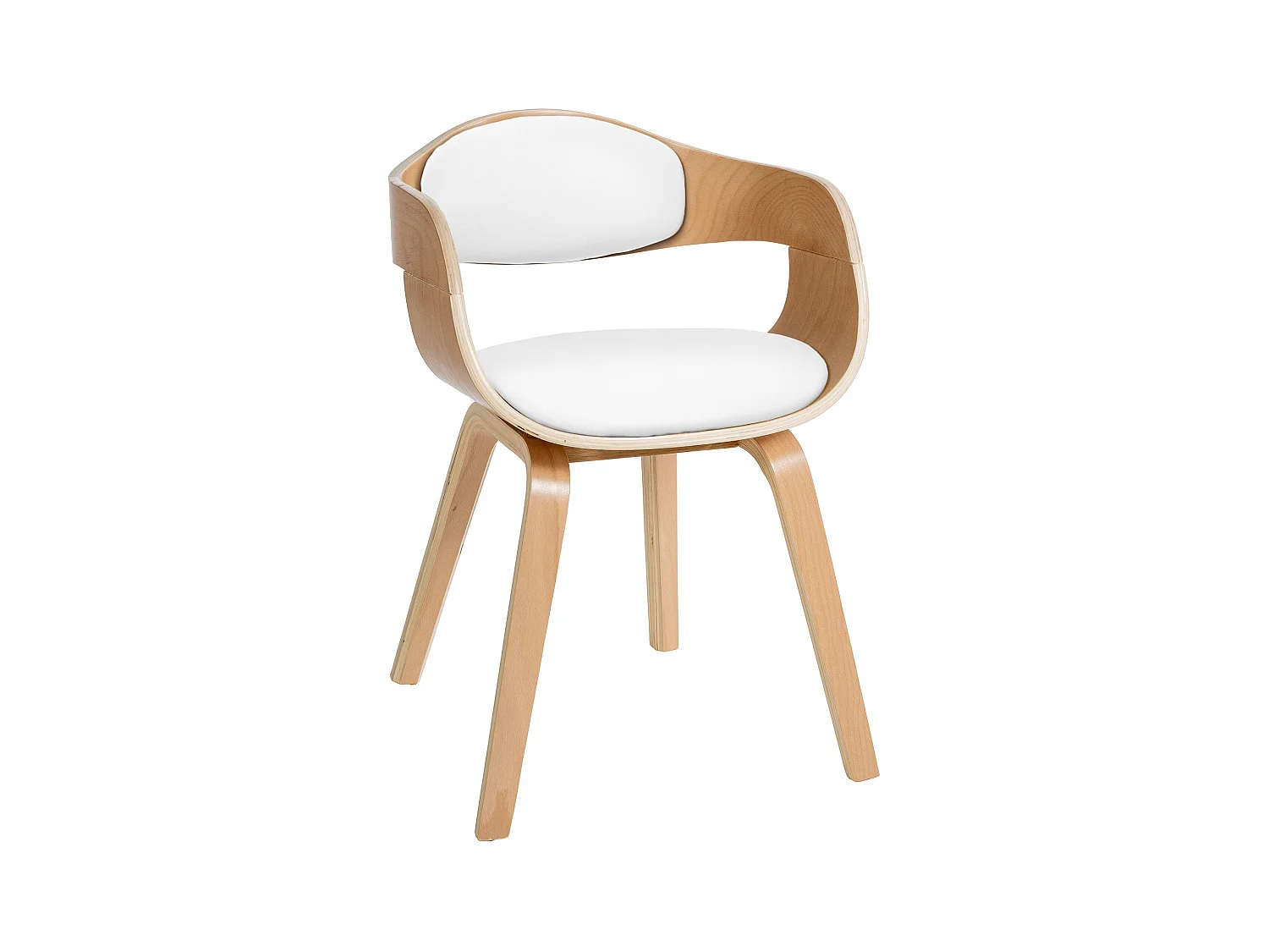 chaises avec accoudoirs - Similicuir - Nature / Blanc - Kingston