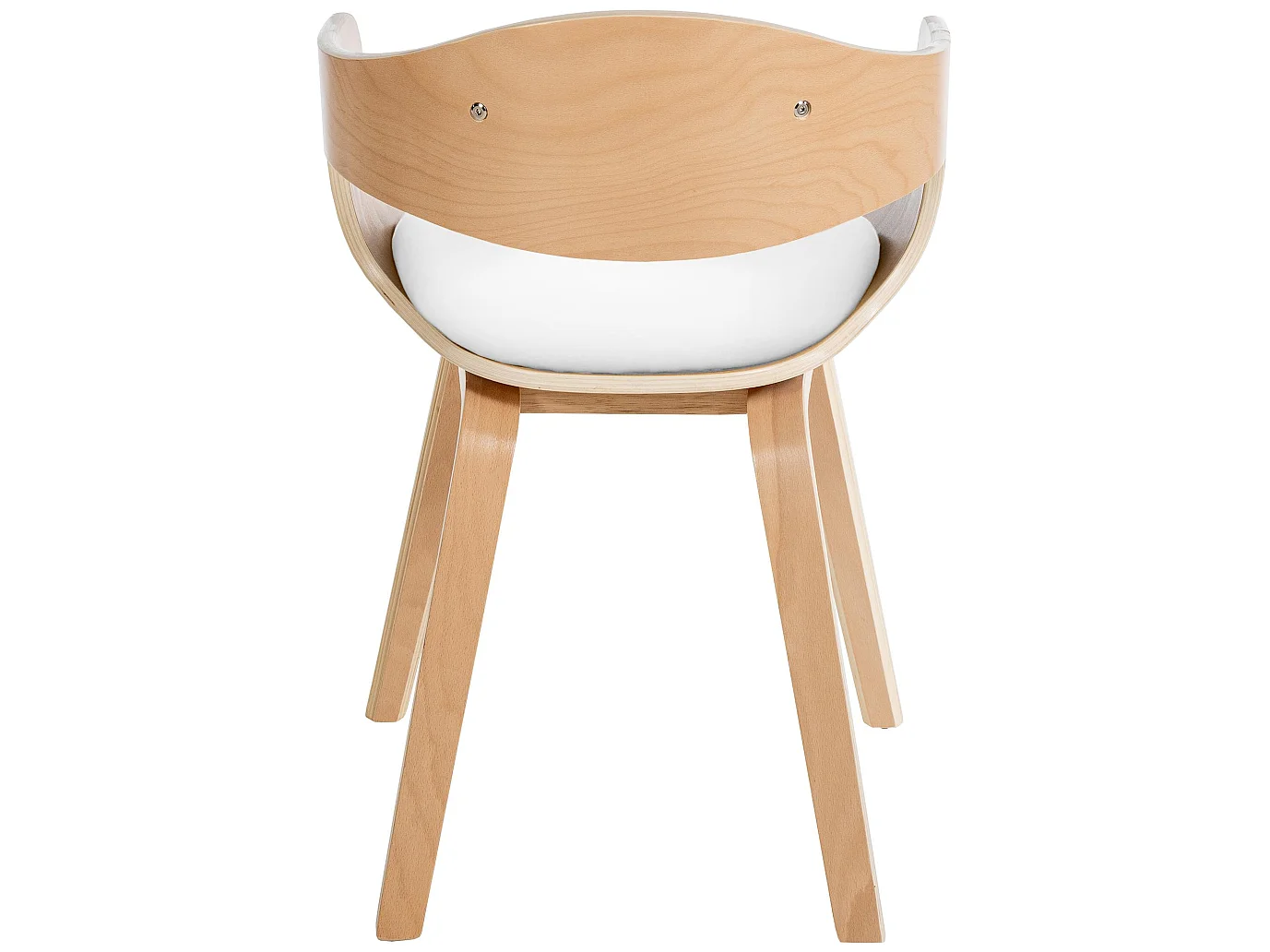 chaises avec accoudoirs - Similicuir & Acier inoxydable - Nature / Blanc - Kingston