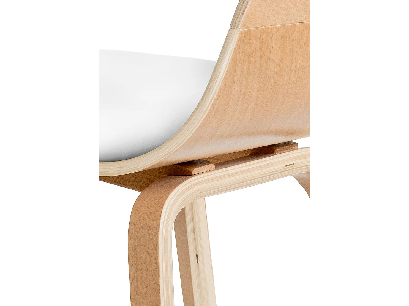 chaises avec accoudoirs - Similicuir & Acier inoxydable - Nature / Blanc - Kingston