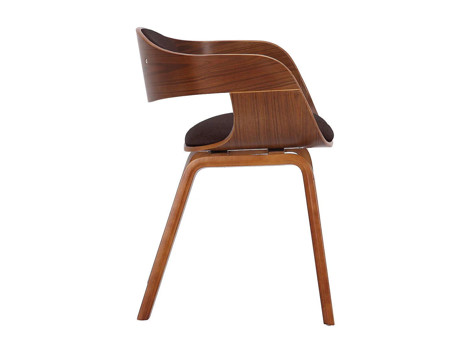 Lot de 2  chaises avec accoudoirs - Tissu - Noyer / Marron - Kingston