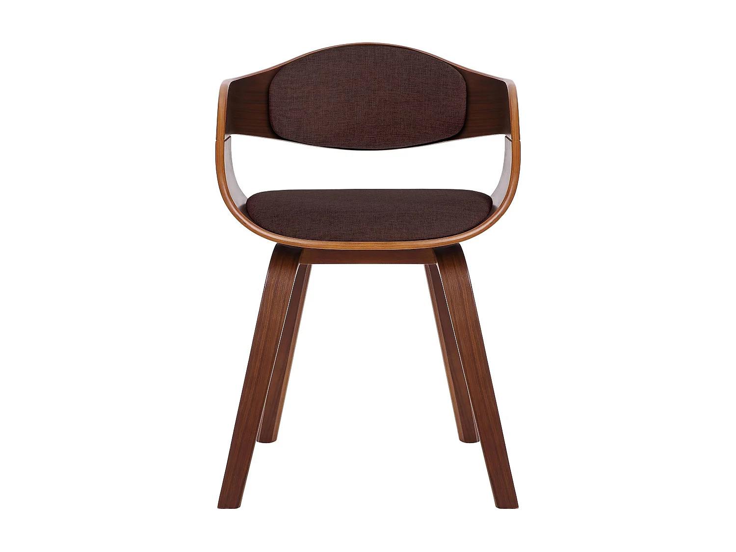 Lot de 2  chaises avec accoudoirs - Tissu - Noyer / Marron - Kingston