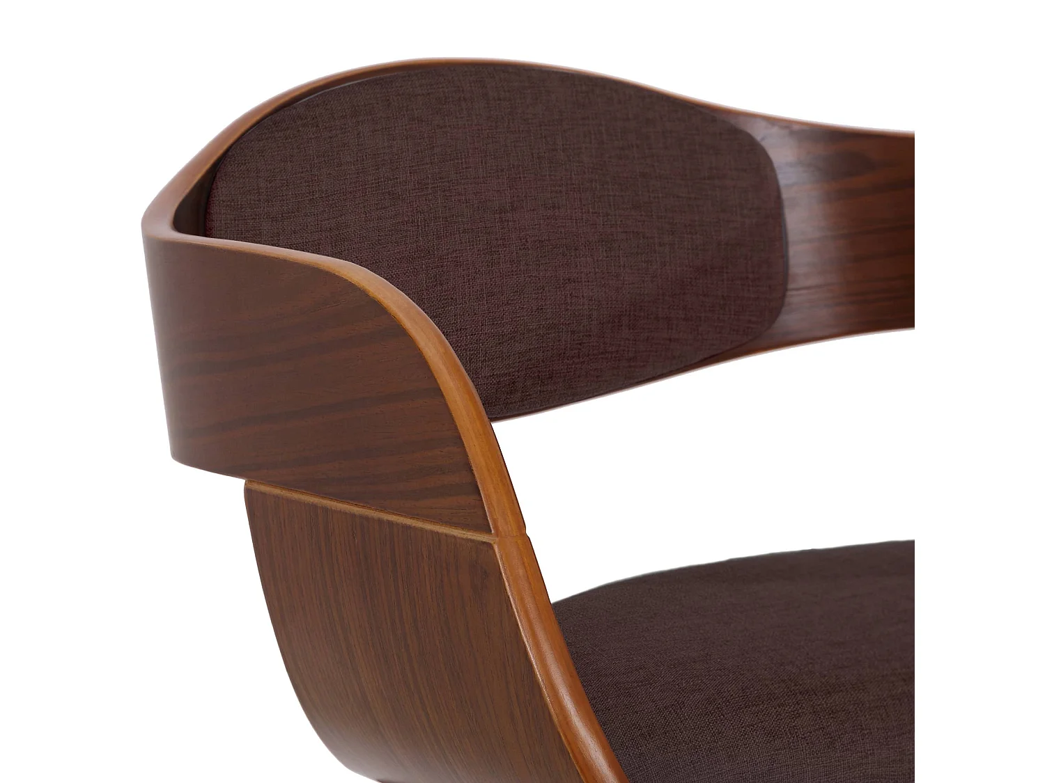 Lot de 2  chaises avec accoudoirs - Tissu - Noyer / Marron - Kingston