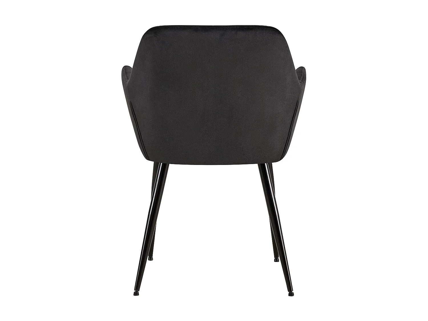 Lot de 4  chaises avec accoudoirs - Velours - Noir - Emia