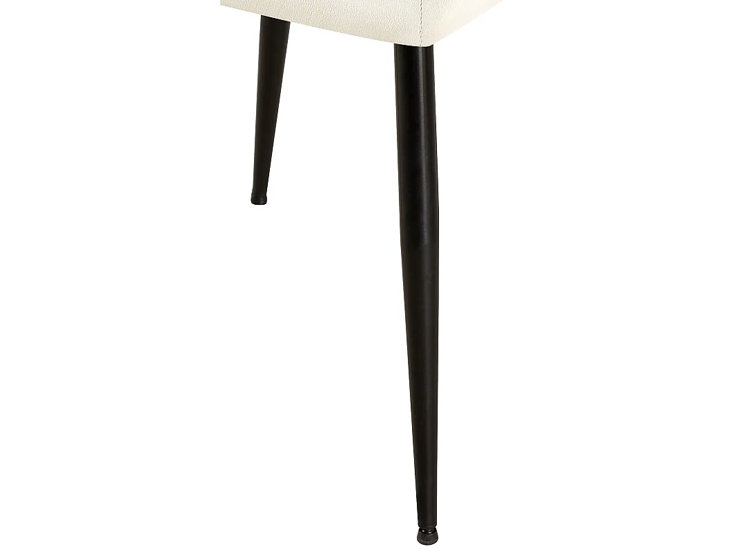 Lot de 4  chaises avec accoudoirs - Velours - Crème - Emia