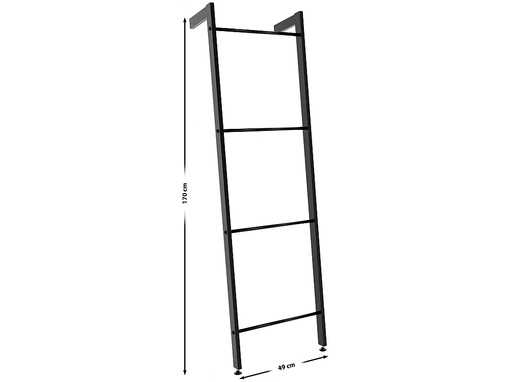 Porte-serviettes - Métal - 49 x 170cm - Noir - Betti