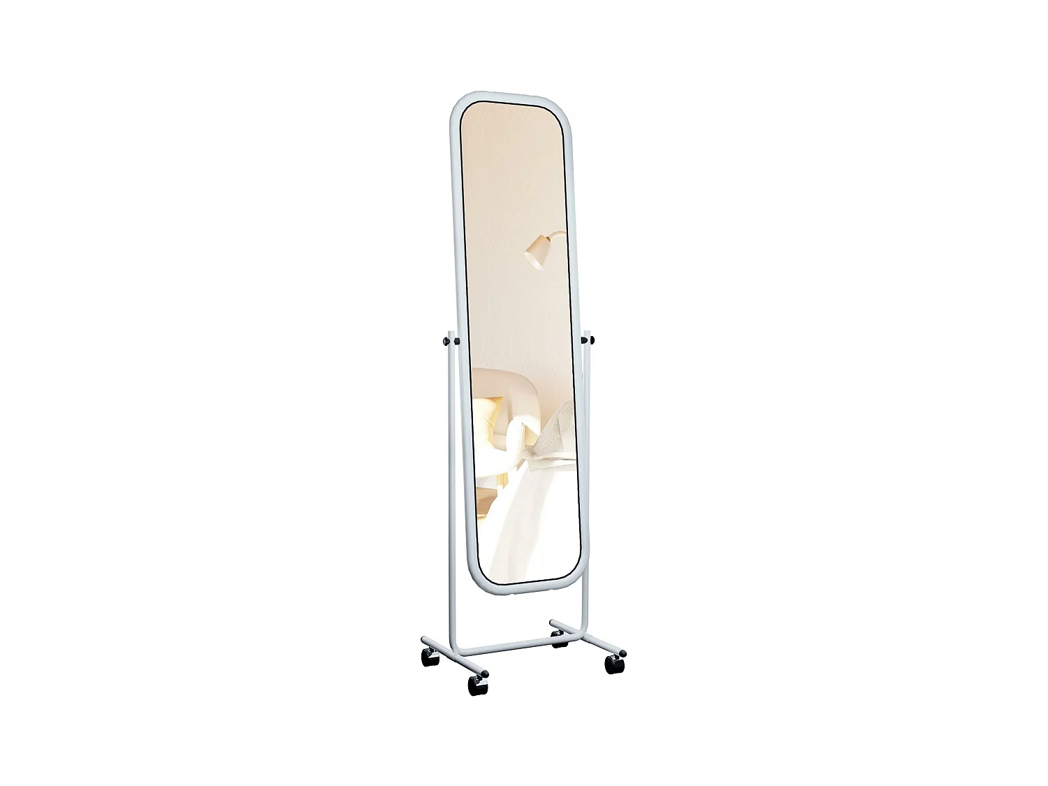 Miroir sur pieds - Métal - Blanc - Medusa