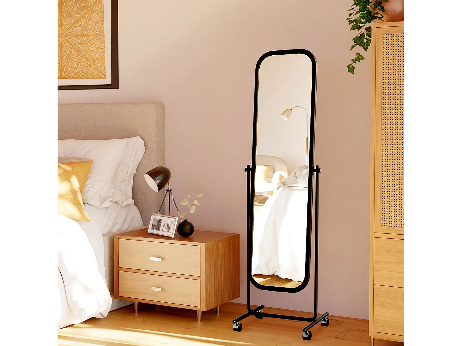 Specchio da terra - Metallo - nero - Medusa