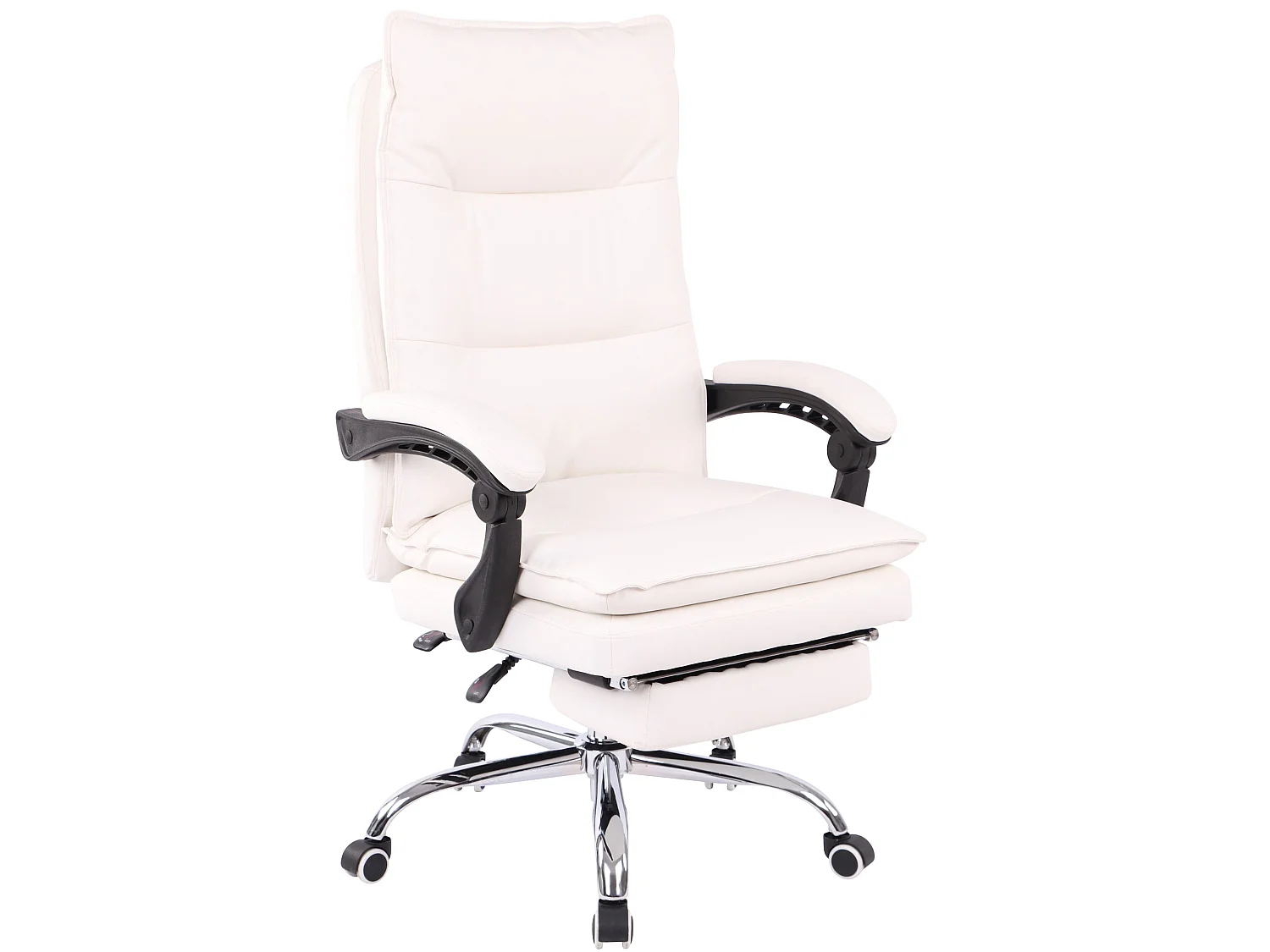 Chaise de bureau - Similicuir & Métal chromé - Blanc - Power