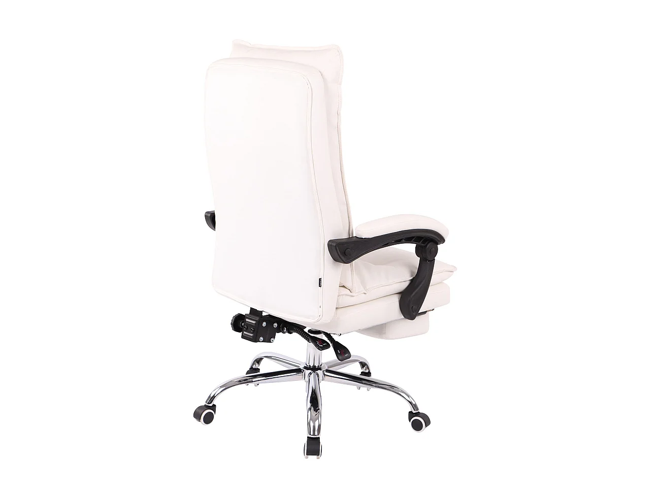 Chaise de bureau - Similicuir & Métal chromé - Blanc - Power