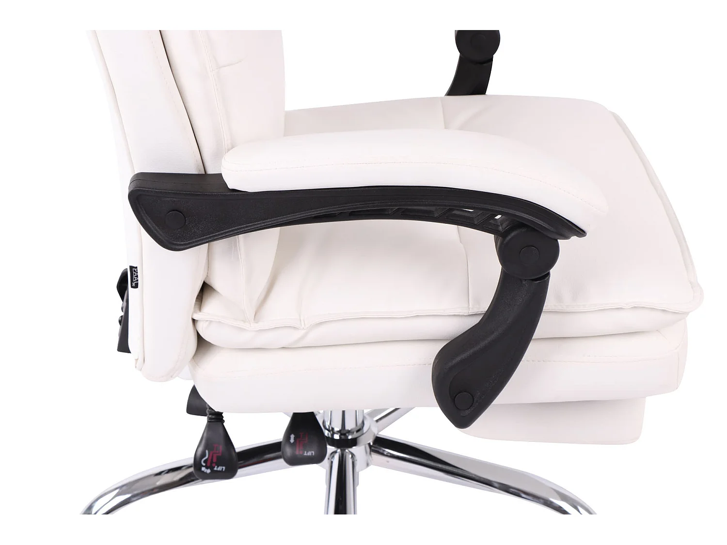 Chaise de bureau - Similicuir & Métal chromé - Blanc - Power