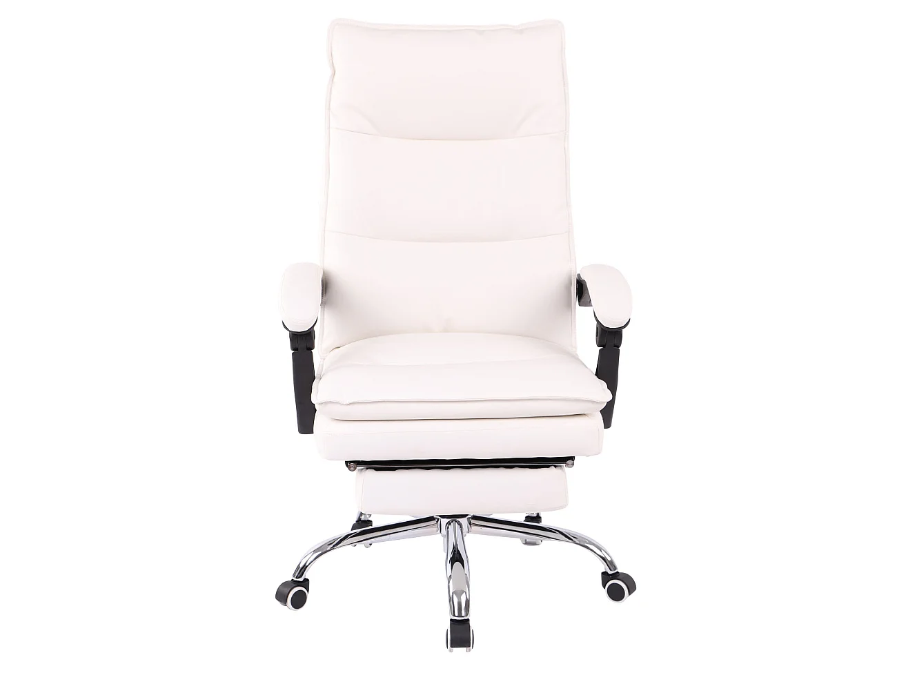 Chaise de bureau - Similicuir & Métal chromé - Blanc - Power