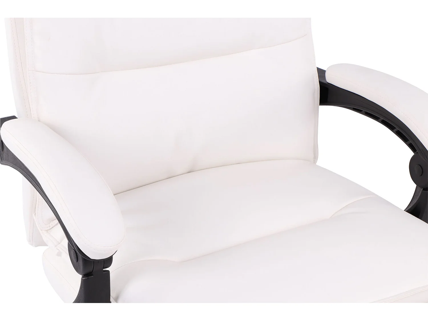 Chaise de bureau - Similicuir & Métal chromé - Blanc - Power