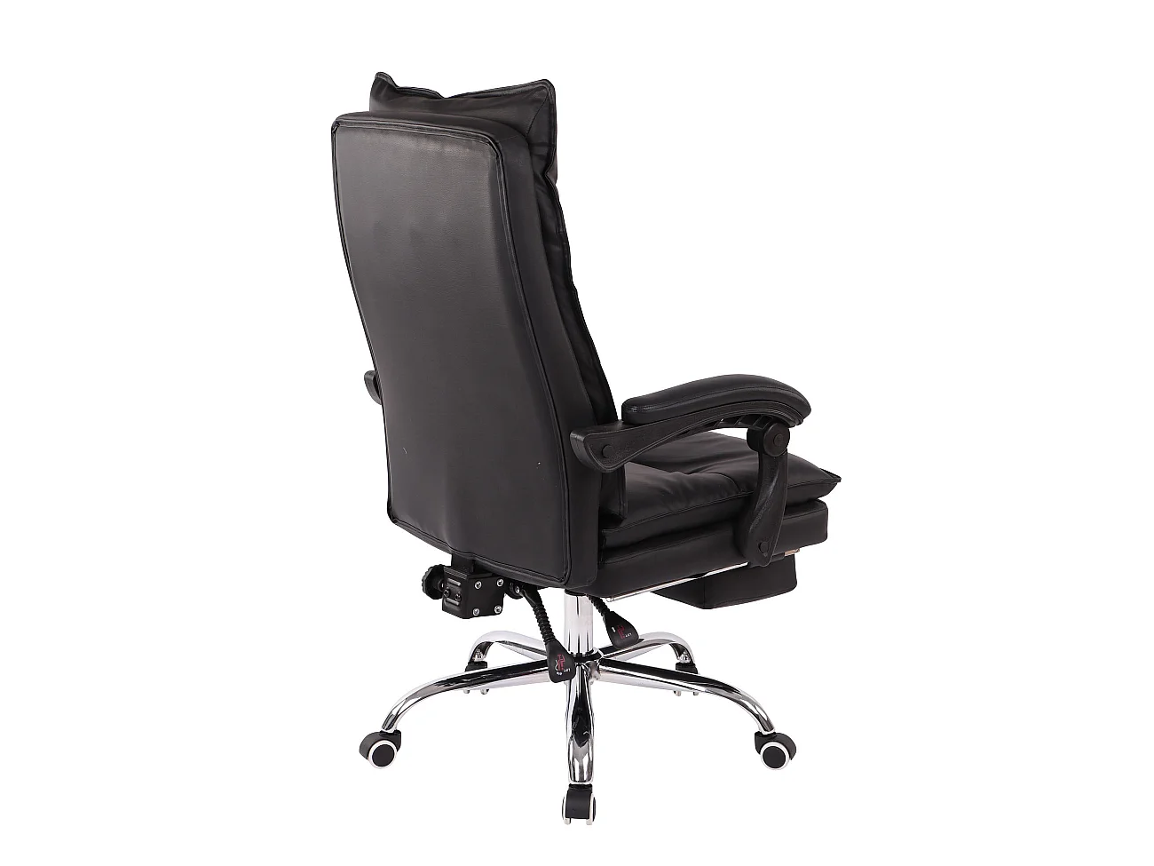 Chaise de bureau - Similicuir & Métal chromé - Noir - Power