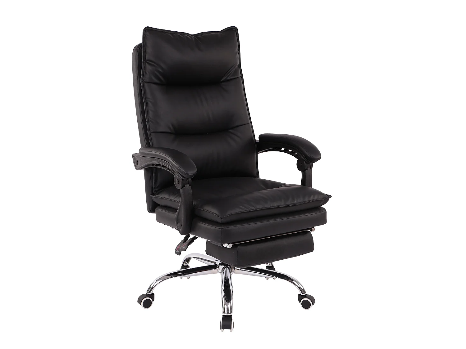 Chaise de bureau - Similicuir & Métal chromé - Noir - Power