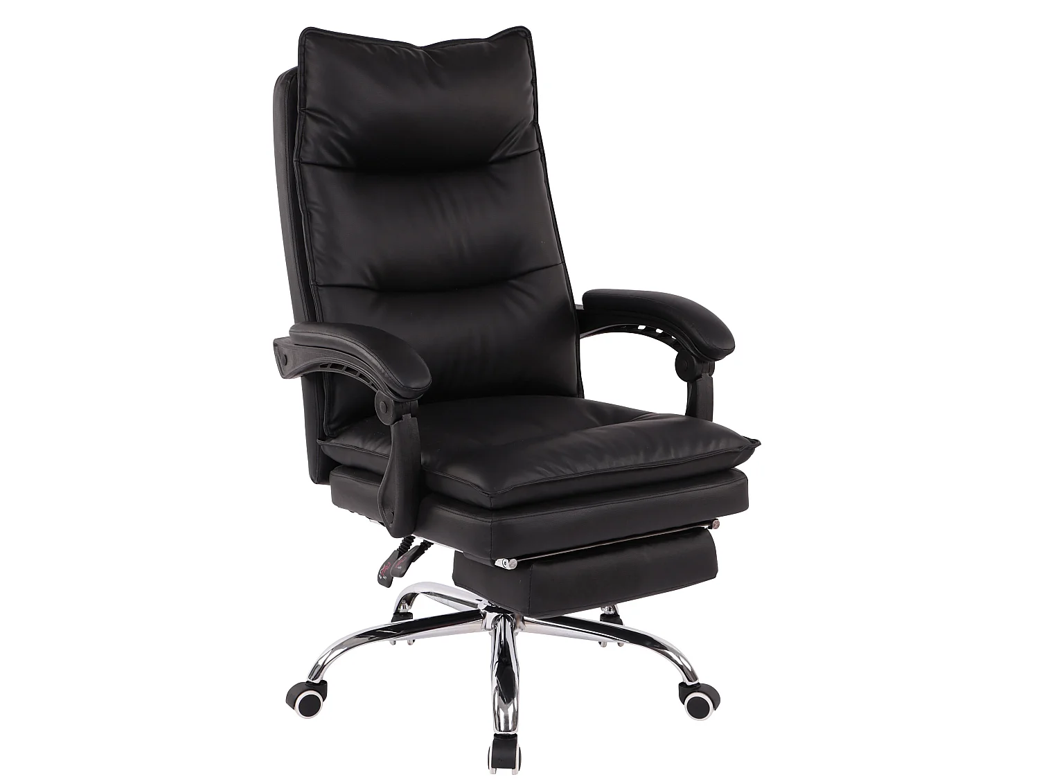 Chaise de bureau - Similicuir & Métal chromé - Noir - Power