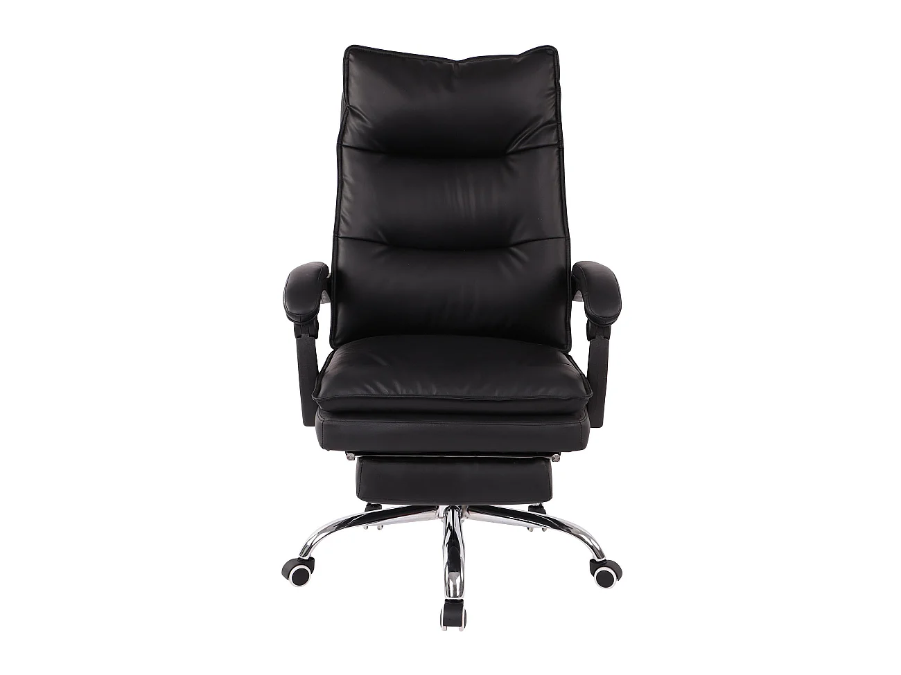 Chaise de bureau - Similicuir & Métal chromé - Noir - Power