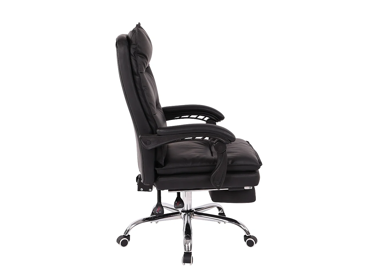 Chaise de bureau - Similicuir & Métal chromé - Noir - Power