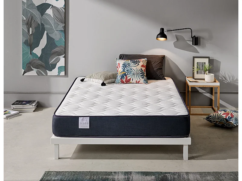 Colchón viscoelástico reversible  80x190 cm ViscoRoll - Altura +/- 20 cm - Firmeza Media/Alta - Doble cara - Viscoelástica de alta densidad - Núcleo Espuma HR