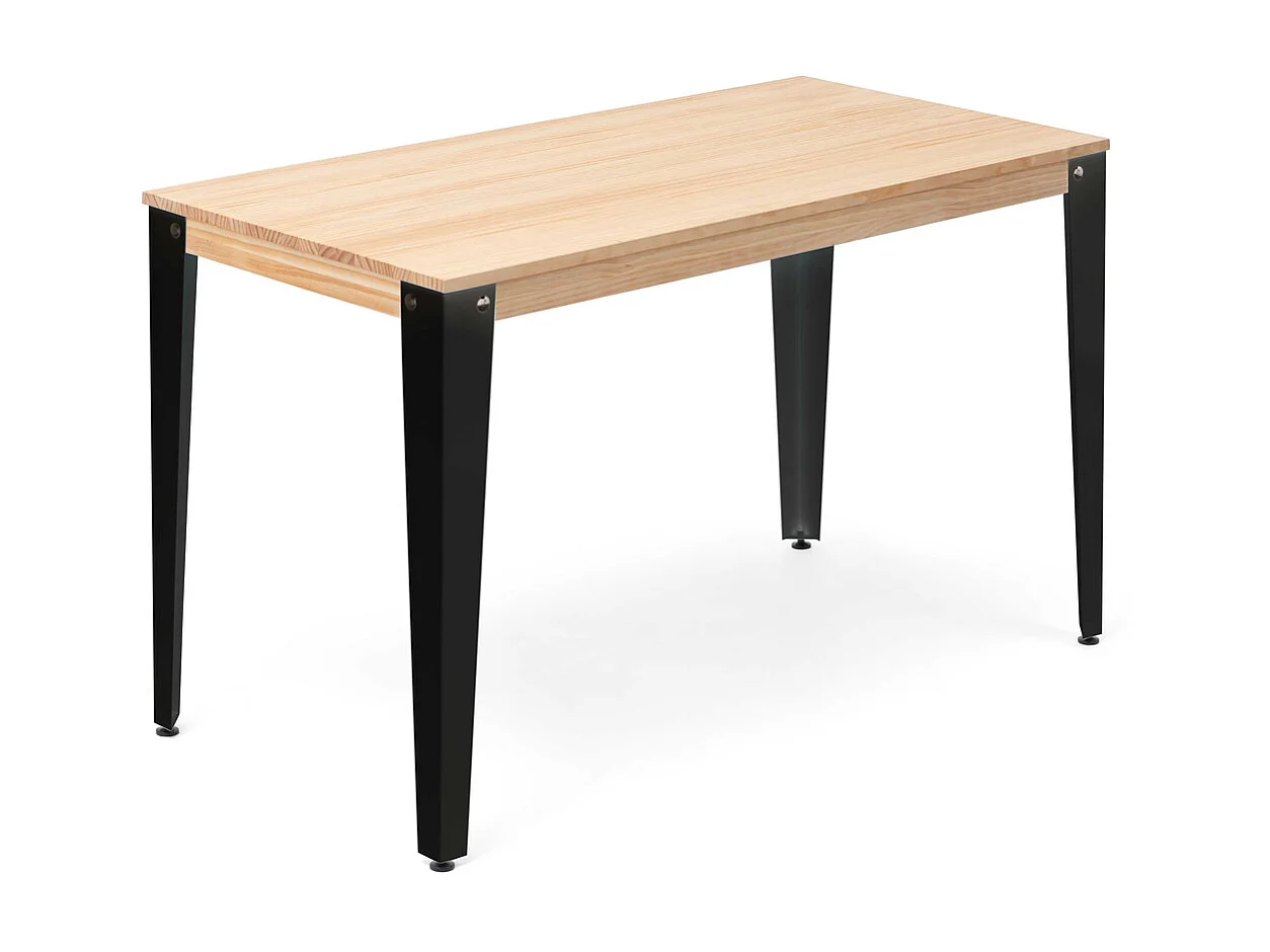 Mesa de Jantar Lunds 90x180x75cm Preto - Natural – estilo nordico