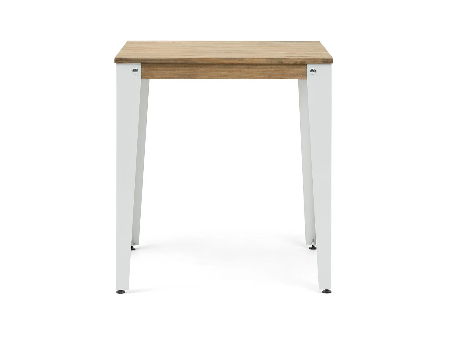 Lunds Quadratischer Esstisch 59x59x75cm  Weiß, Massives Kiefernholz mit Antik-Effekt- Finish, Industriestil, Box Furniture
