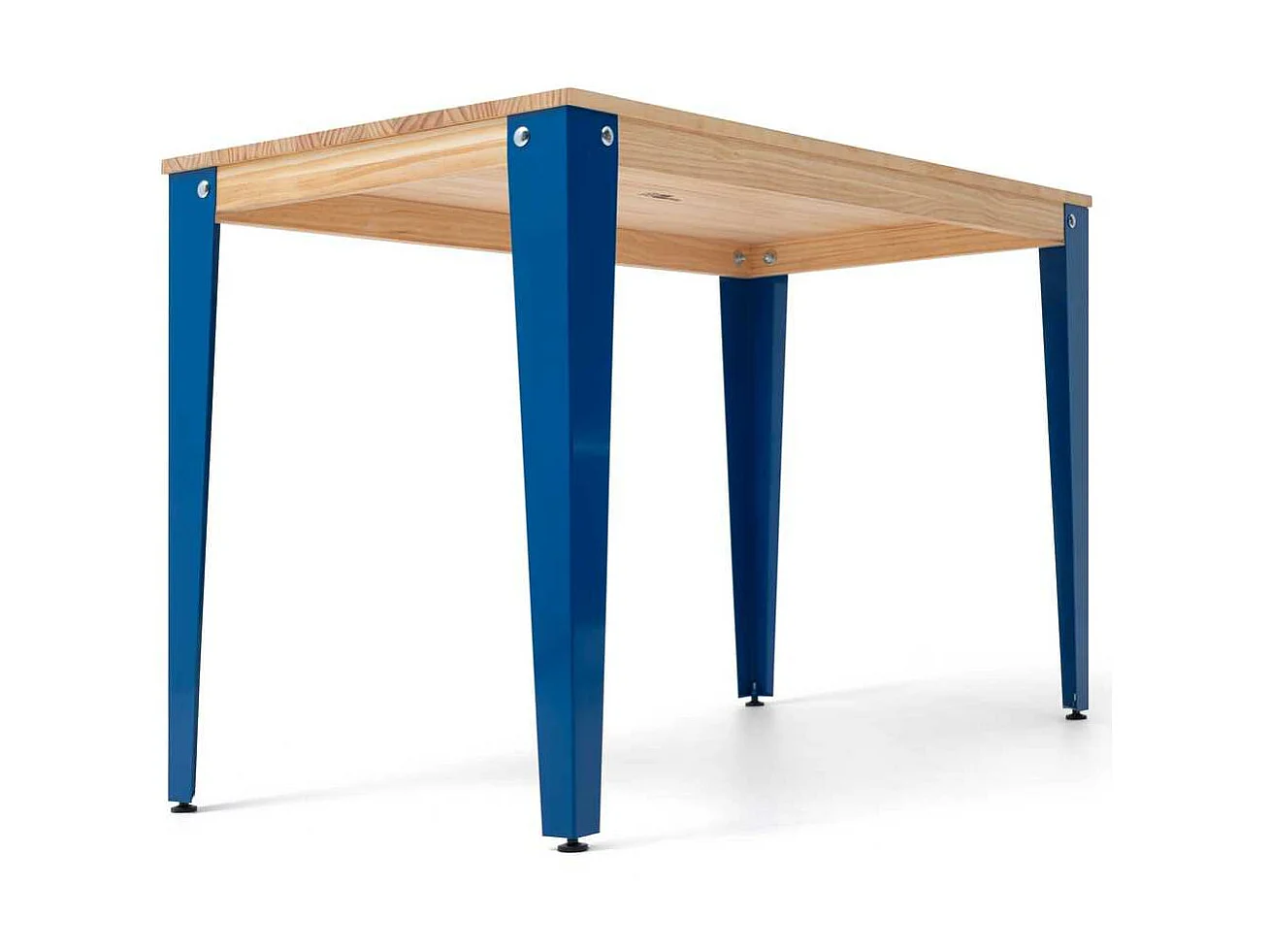Table Salle à Manger Lunds  70x70x75cm  Bleu-Naturel. Box Furniture