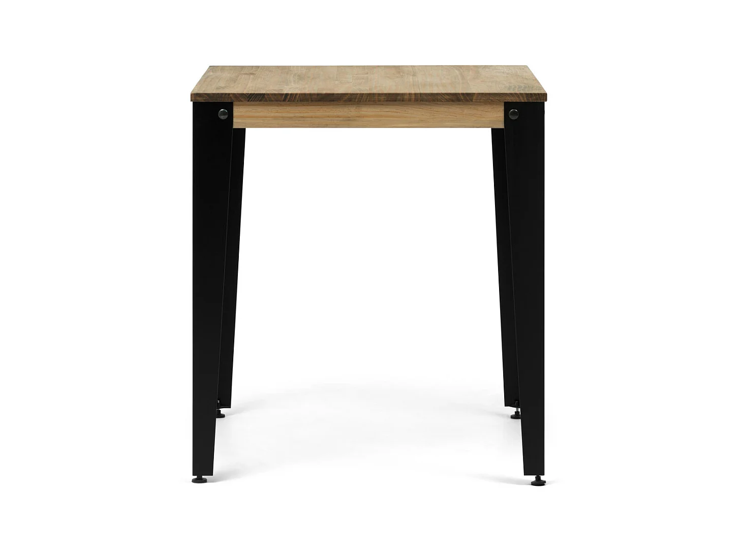 Lunds Quadratischer Esstisch 70x70x75cm  Schwarz, Massives Kiefernholz mit Antik-Effekt- Finish, Industriestil, Box Furniture