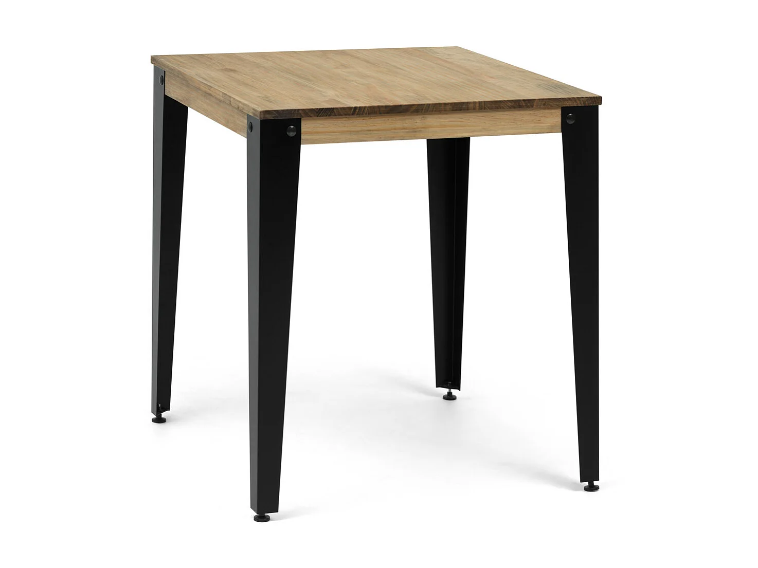 Table Salle à Manger  Lunds  70x70x75cm  Noir-Vieilli  Box Furniture