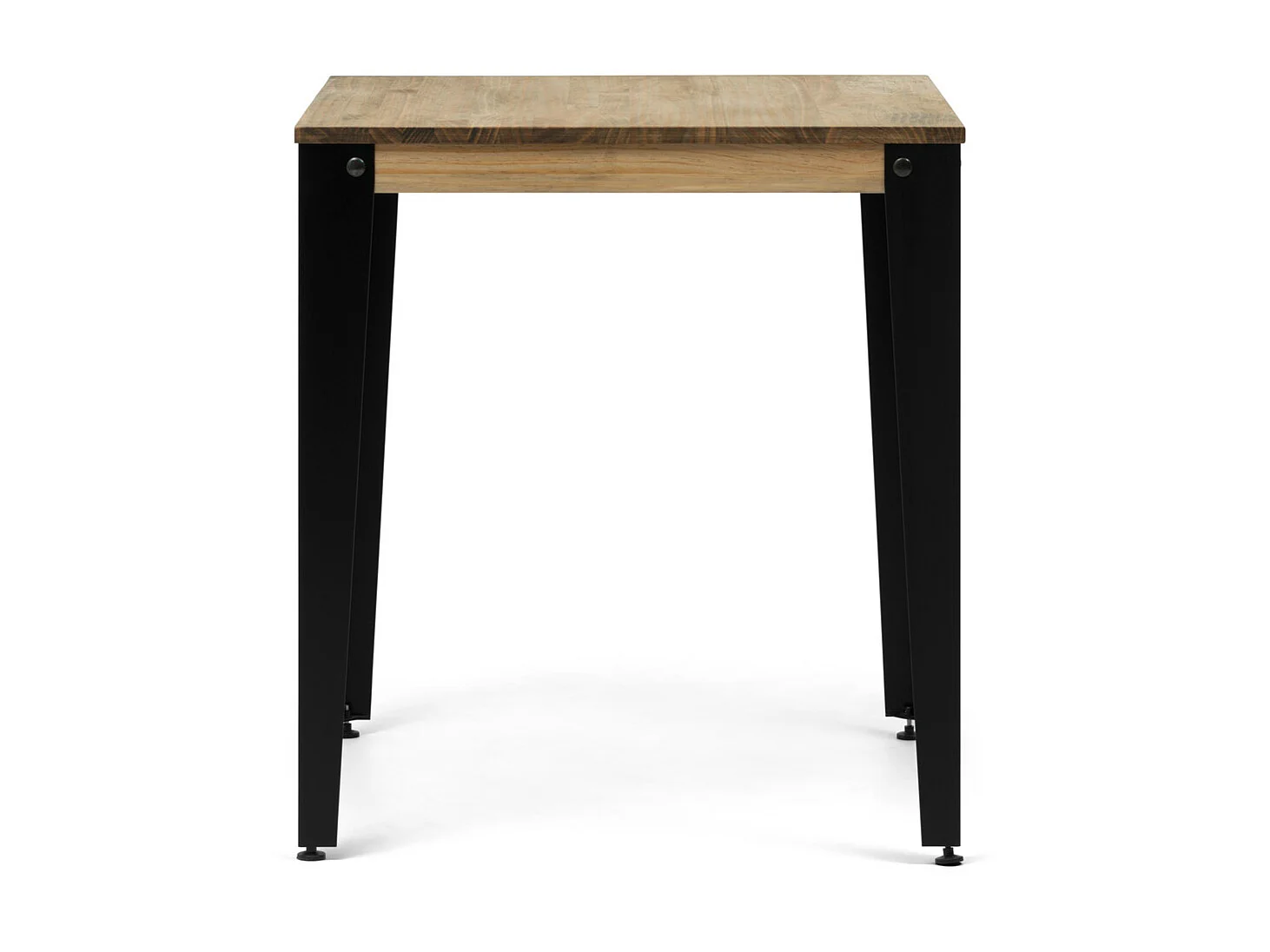 Lunds Quadratischer Esstisch 59x59x75cm  Schwarz, Massives Kiefernholz mit Antik-Effekt- Finish, Industriestil, Box Furniture