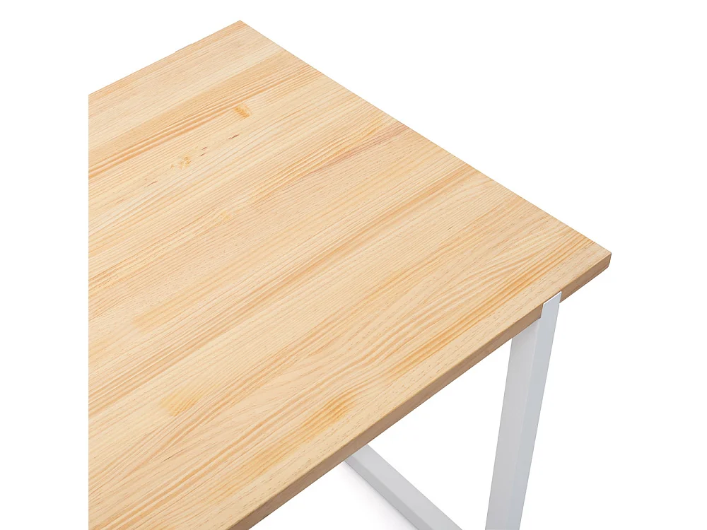 Mesa de comedor Uley 180x80x75cm Blanca en madera maciza de pino acabado natural estilo nórdico industrial Box Furniture