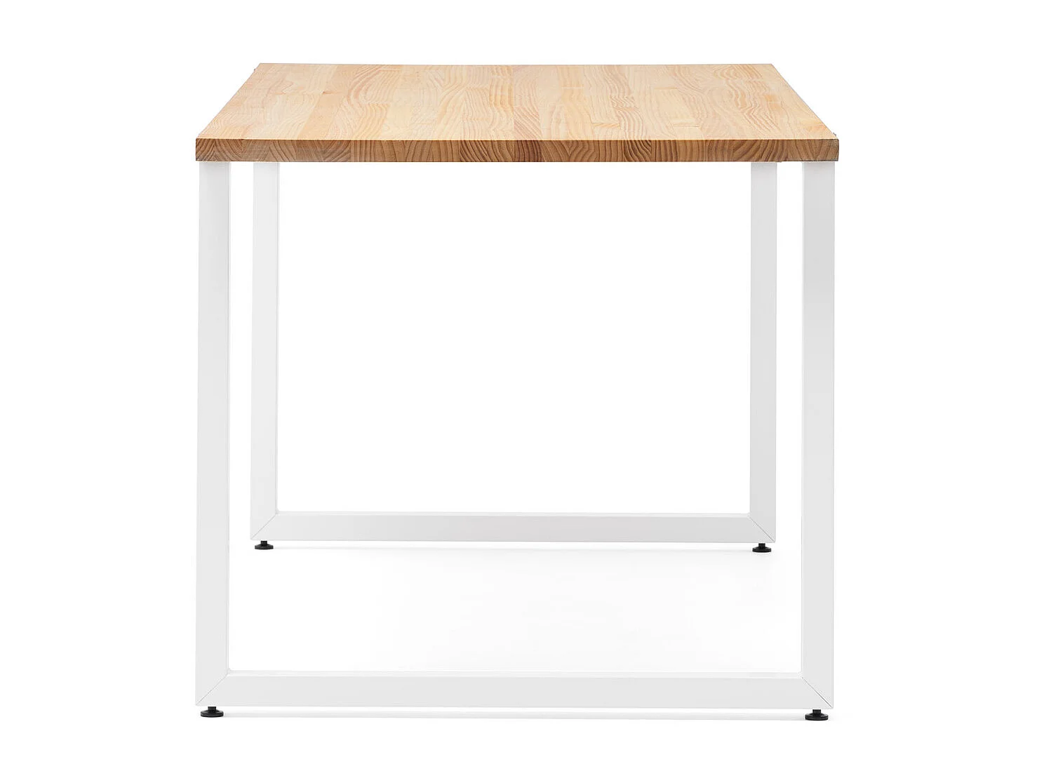 Mesa de comedor Uley 180x80x75cm Blanca en madera maciza de pino acabado natural estilo nórdico industrial Box Furniture