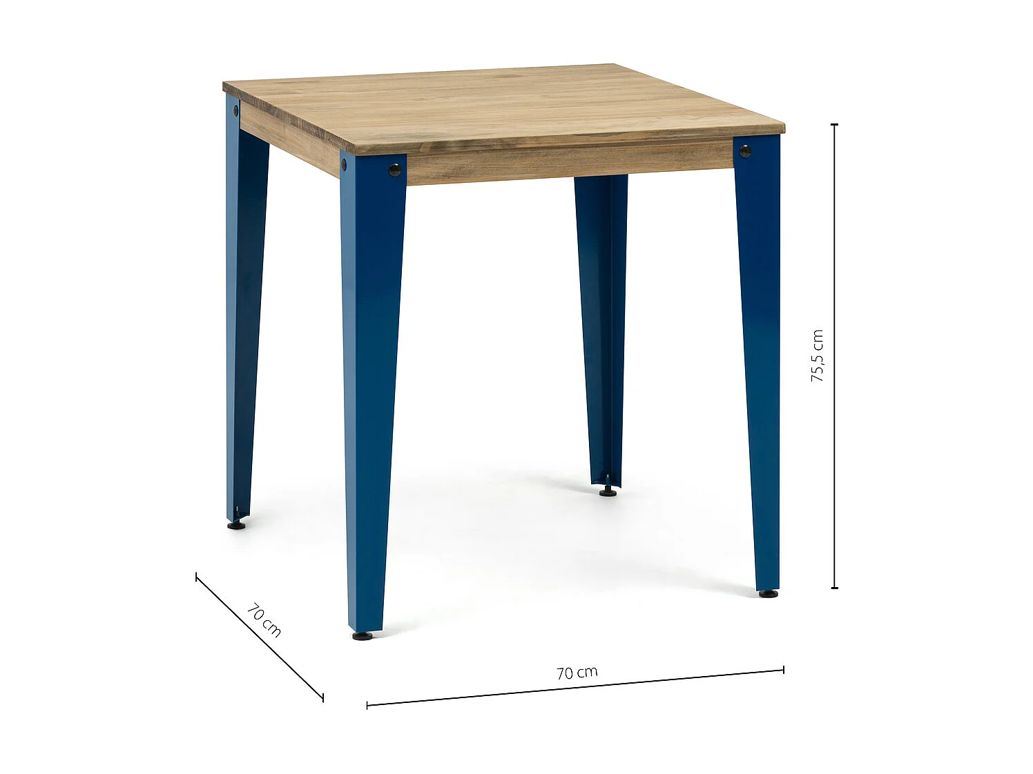 Table Salle à Manger Lunds 100x100x75 Bleu-Vieilli. Box Furniture