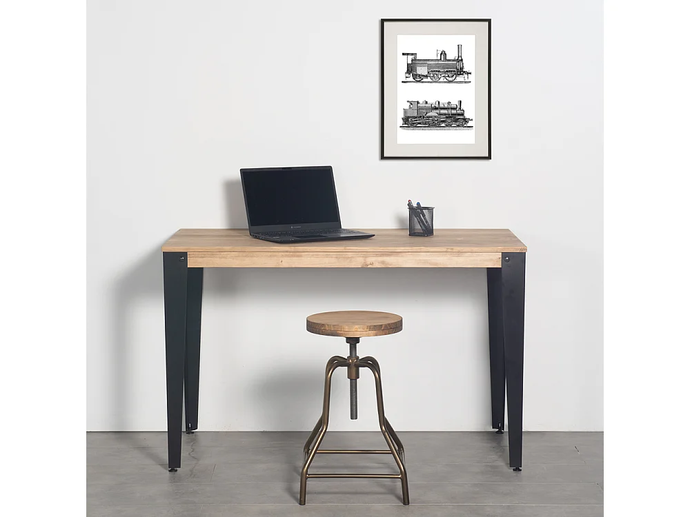 Mesa de Jantar Lunds 80x160x75cm Preta - Vintage Industrial