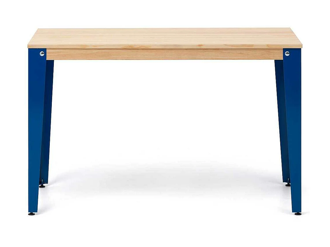 Tavolo da pranzo Lunds 90x110x75 Azzurro, in legno massicio di pino finitura naturale, stile nordico scandinavo, Box Furniture.
