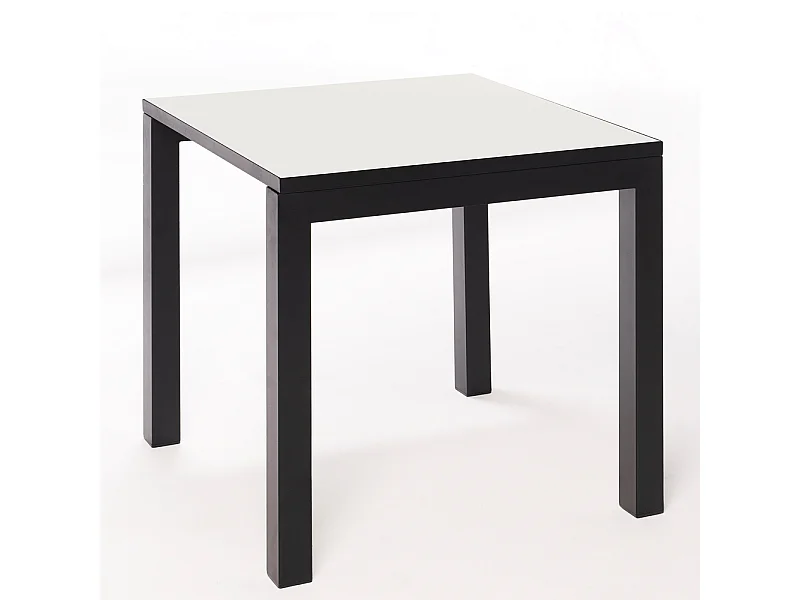 Table ceramique Luxury White Frost 75x75x75cm Noir, adaptée pour intérieur et exteriéur, surface porcelanique et structure en acier SmarTile
