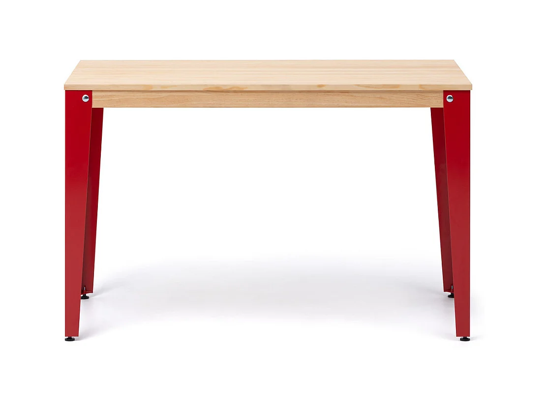 Table Salle a Manger Lunds  90x160x75cm  Rouge-Naturel. Box Furniture