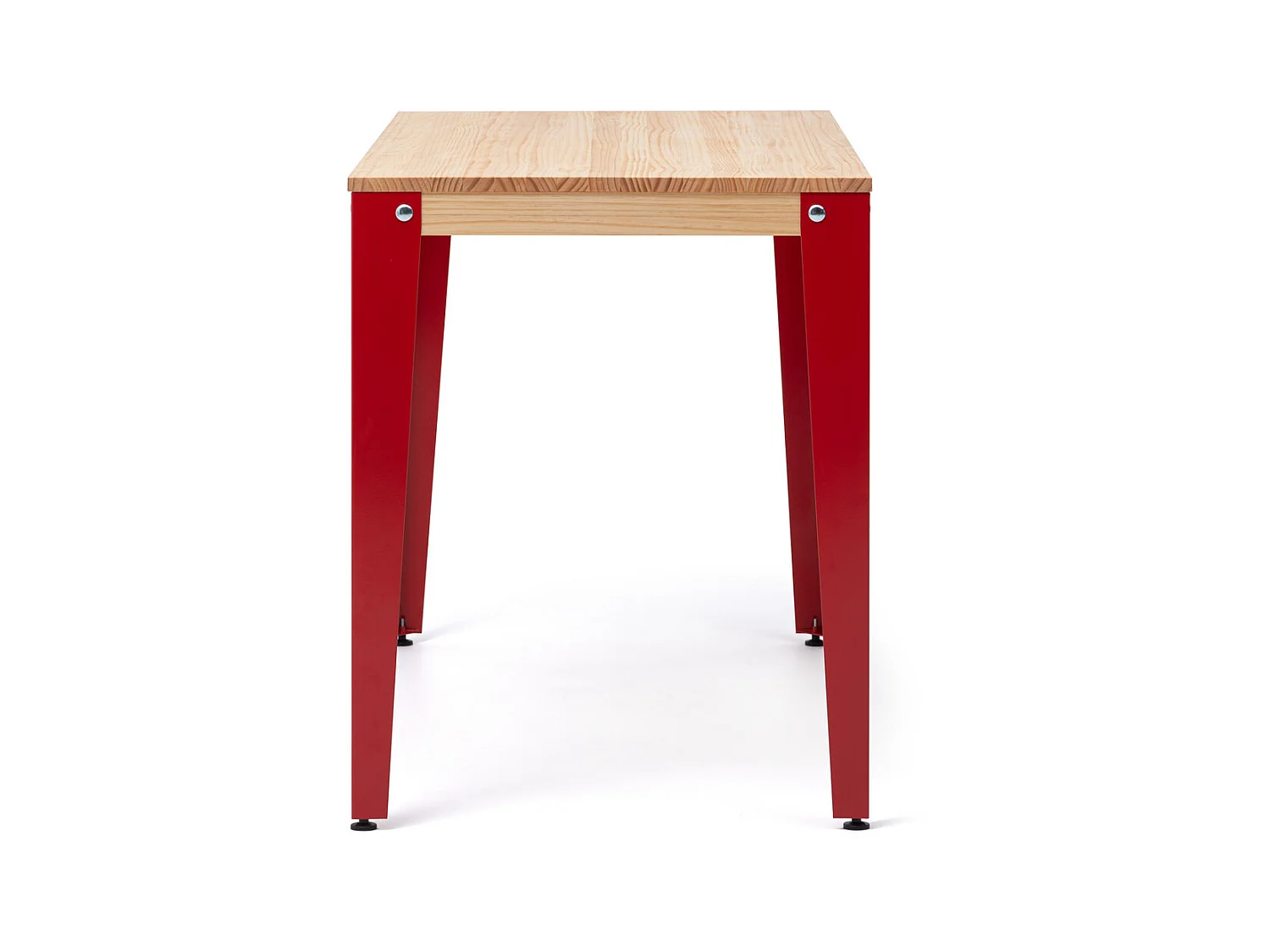 Table Salle a Manger Lunds  90x160x75cm  Rouge-Naturel. Box Furniture