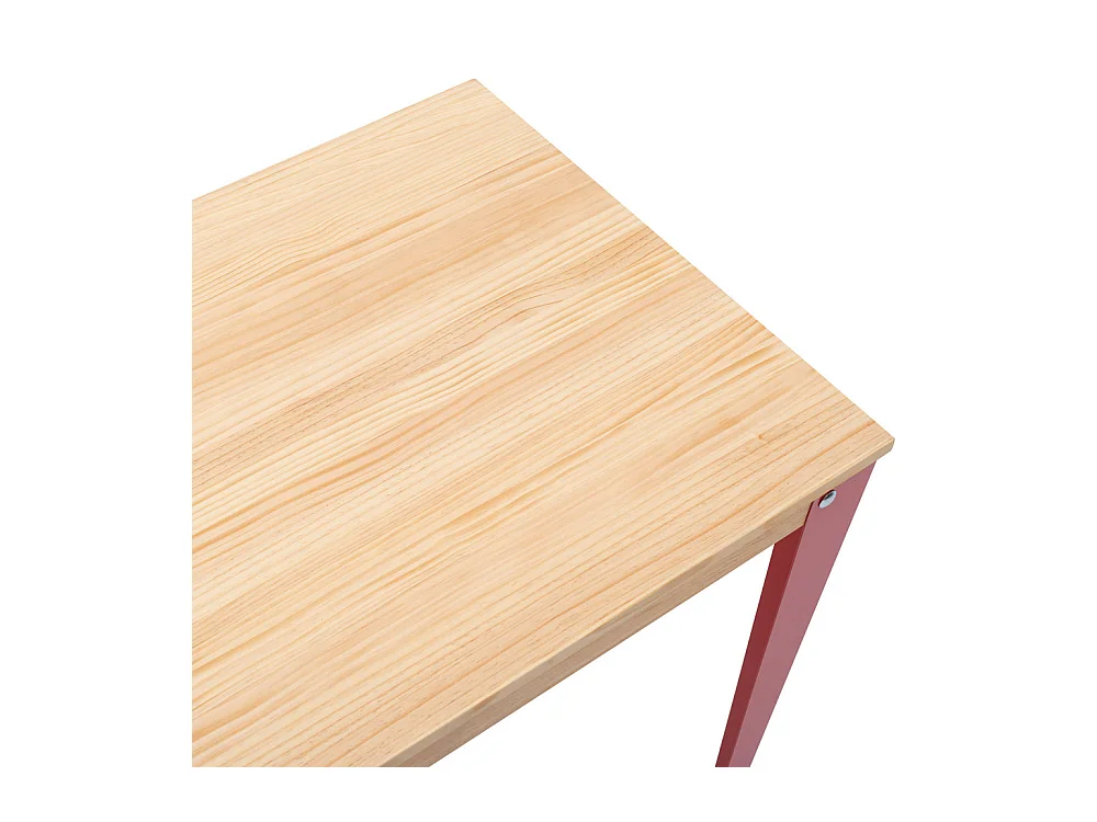 Table Salle a Manger Lunds  90x160x75cm  Rouge-Naturel. Box Furniture