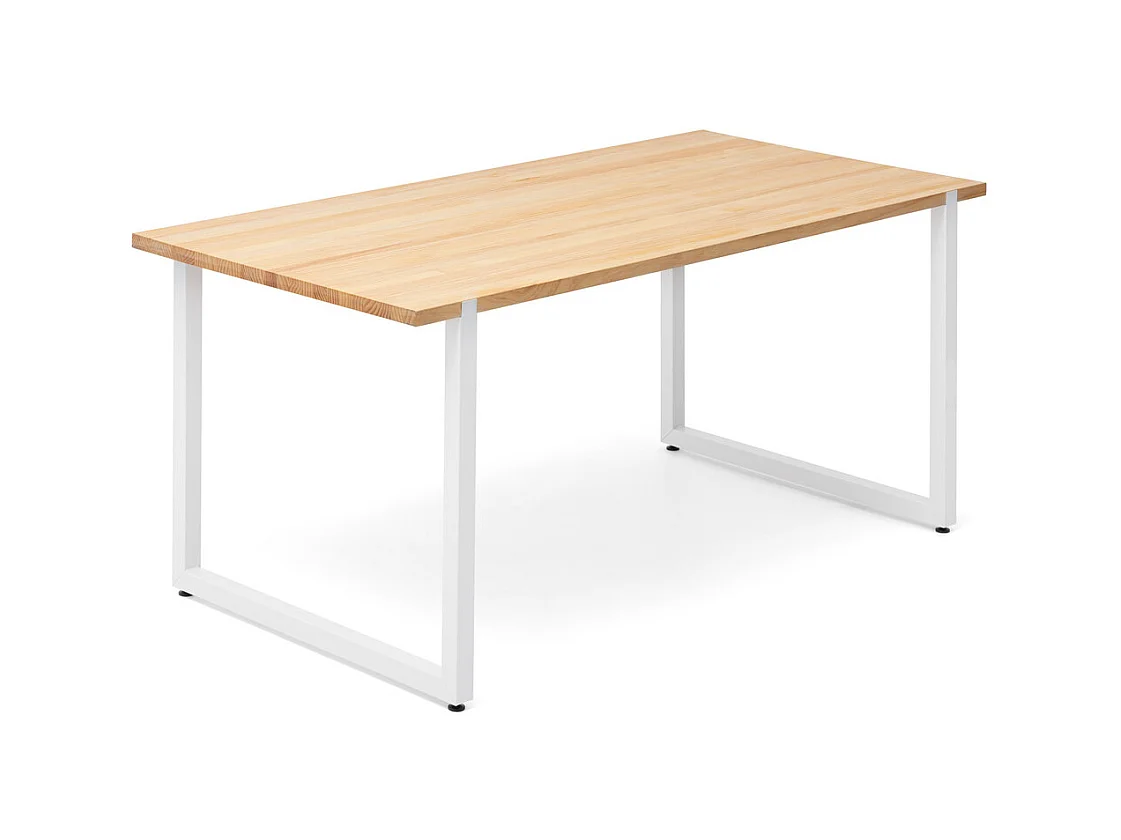 Table salle à manger Uley stile scandinave. 140X80x75cm. Blanc-Naturel