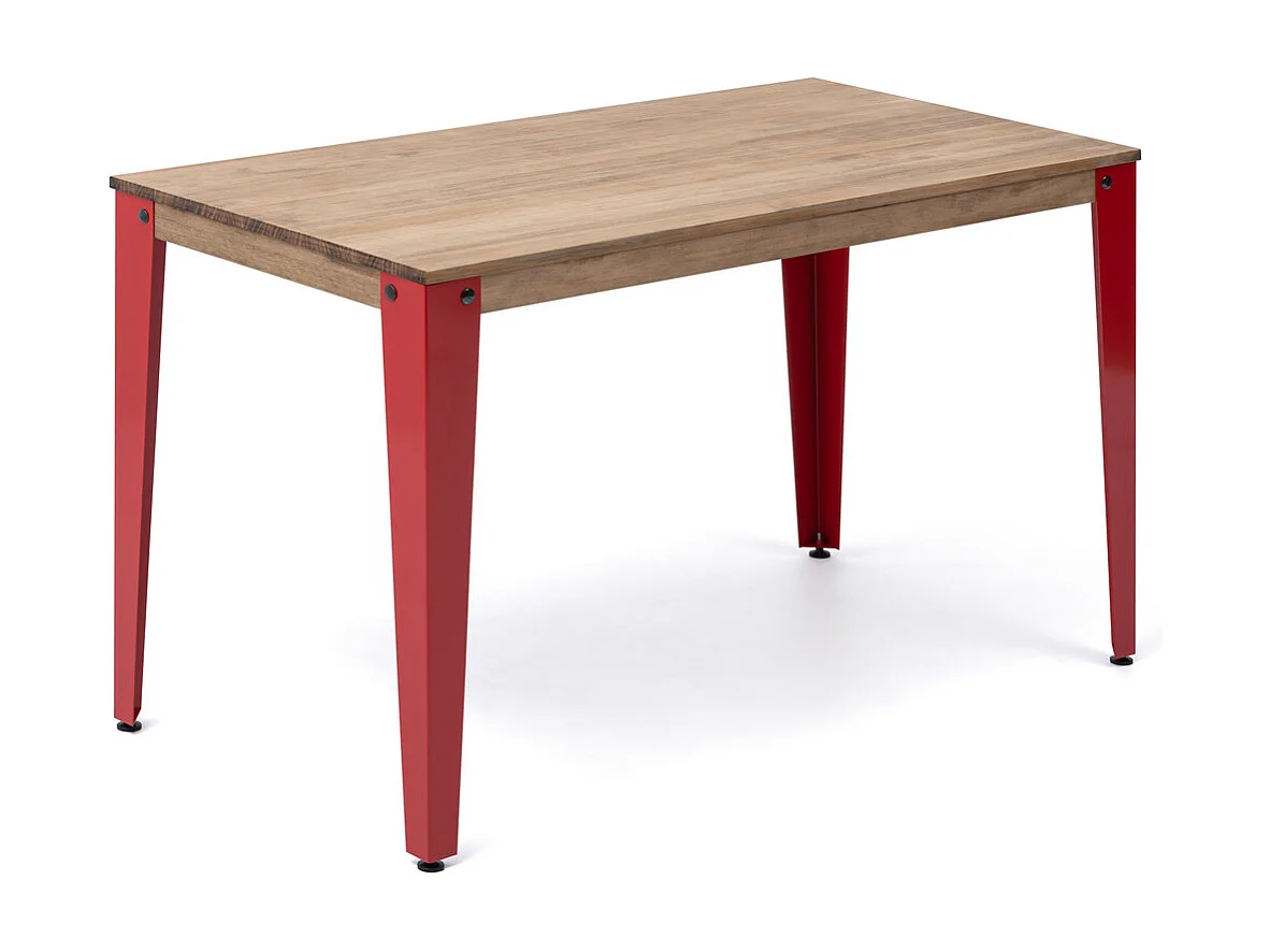 Table Salle a Manger Lunds  120x80x75cm  Rouge-Vieilli Box Furniture