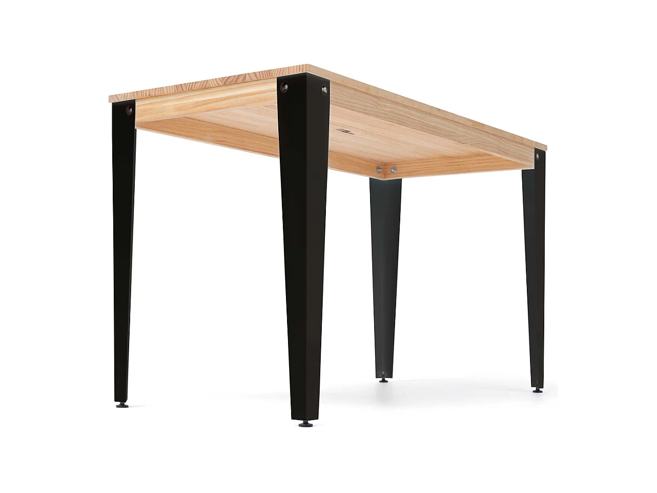 Table Salle à Manger Lunds  90x160x75cm  Noir-Naturel. Box Furniture