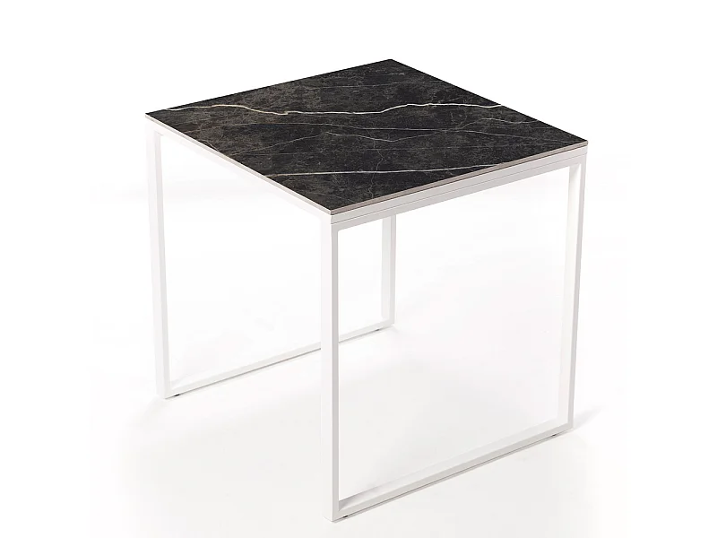 Mesa de Jantar Smart Black Matt 90x90x75cm  Base preta.