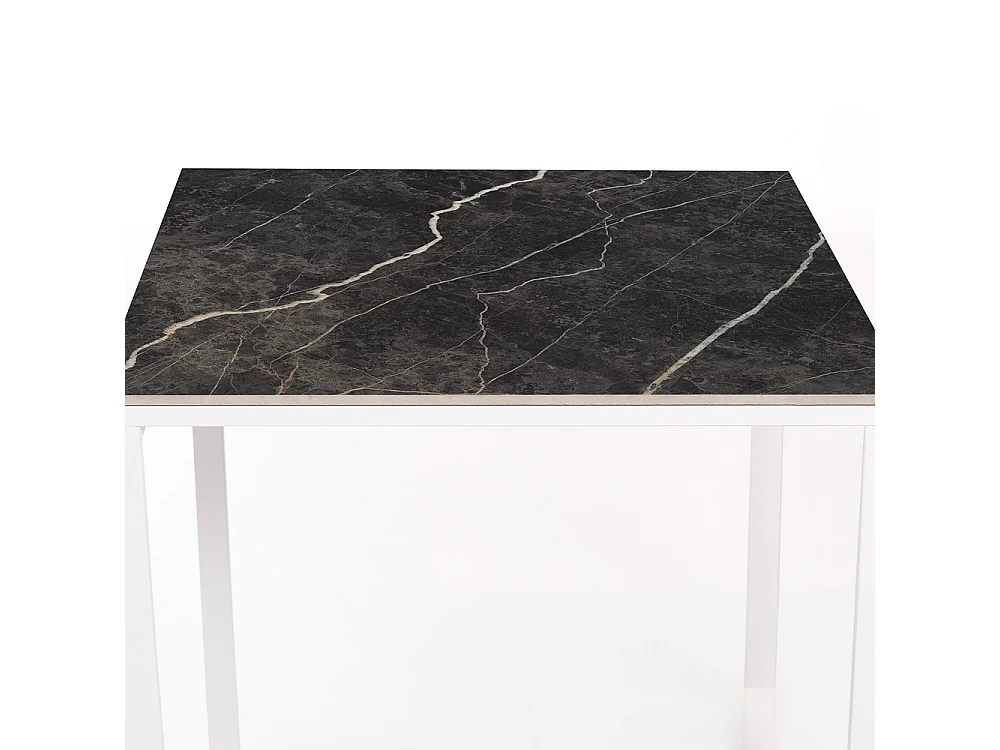 Mesa Cerámica Smart Black Matt 90x90x75cm Blanca, apta para interior y exterior, superficie porcelánica y estructura de acero SmarTile