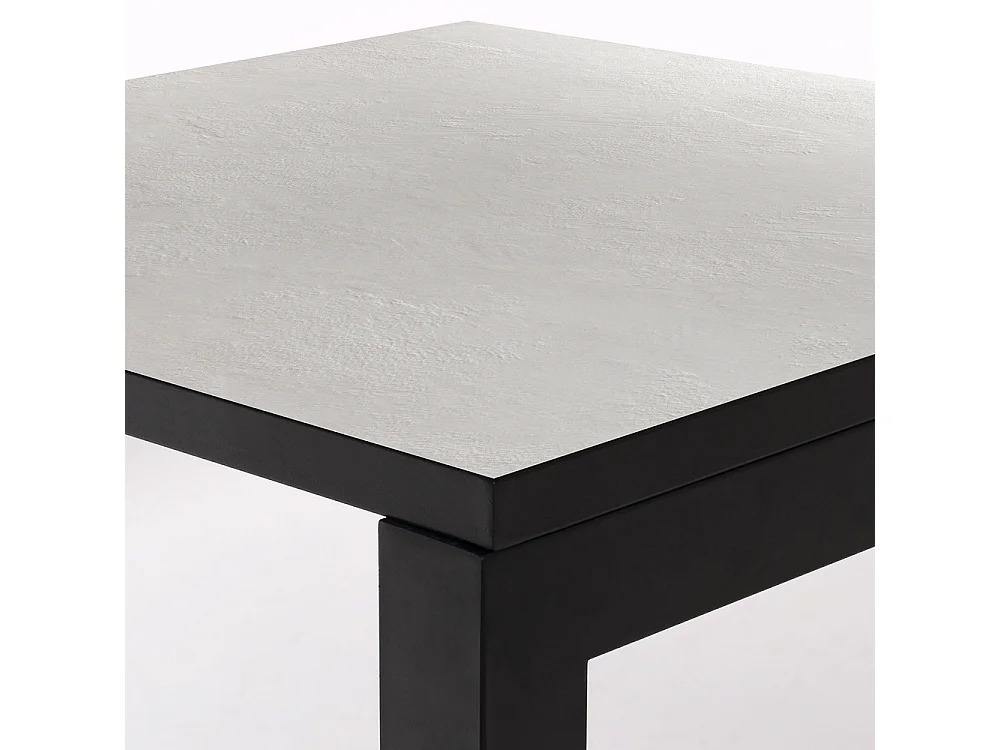 Mesa Cerámica Luxury Smerato 90x90x75cm Negra, apta para interior y exterior, superficie porcelánica y estructura de acero SmarTile